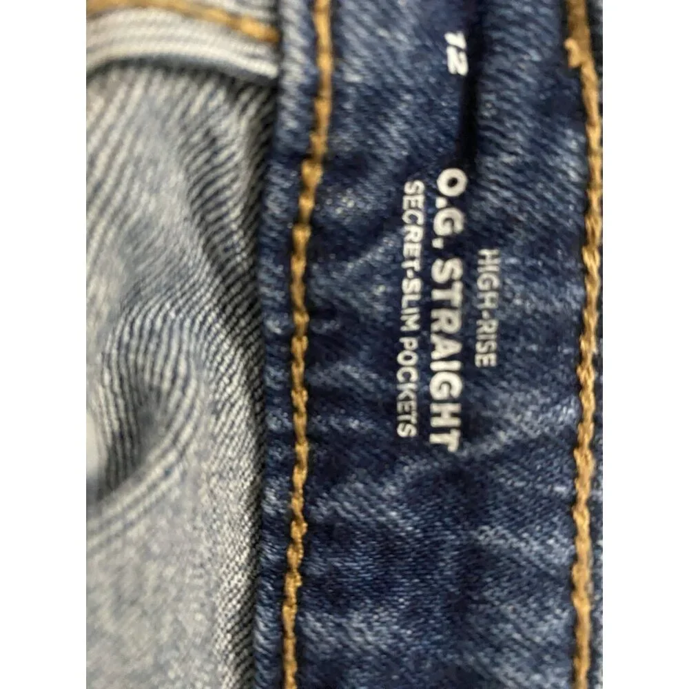 OLD NAVY WOMENS Size 12 O.G. STRAIGHT 32X25”High-Rise Jeans - Picture 16 of 16